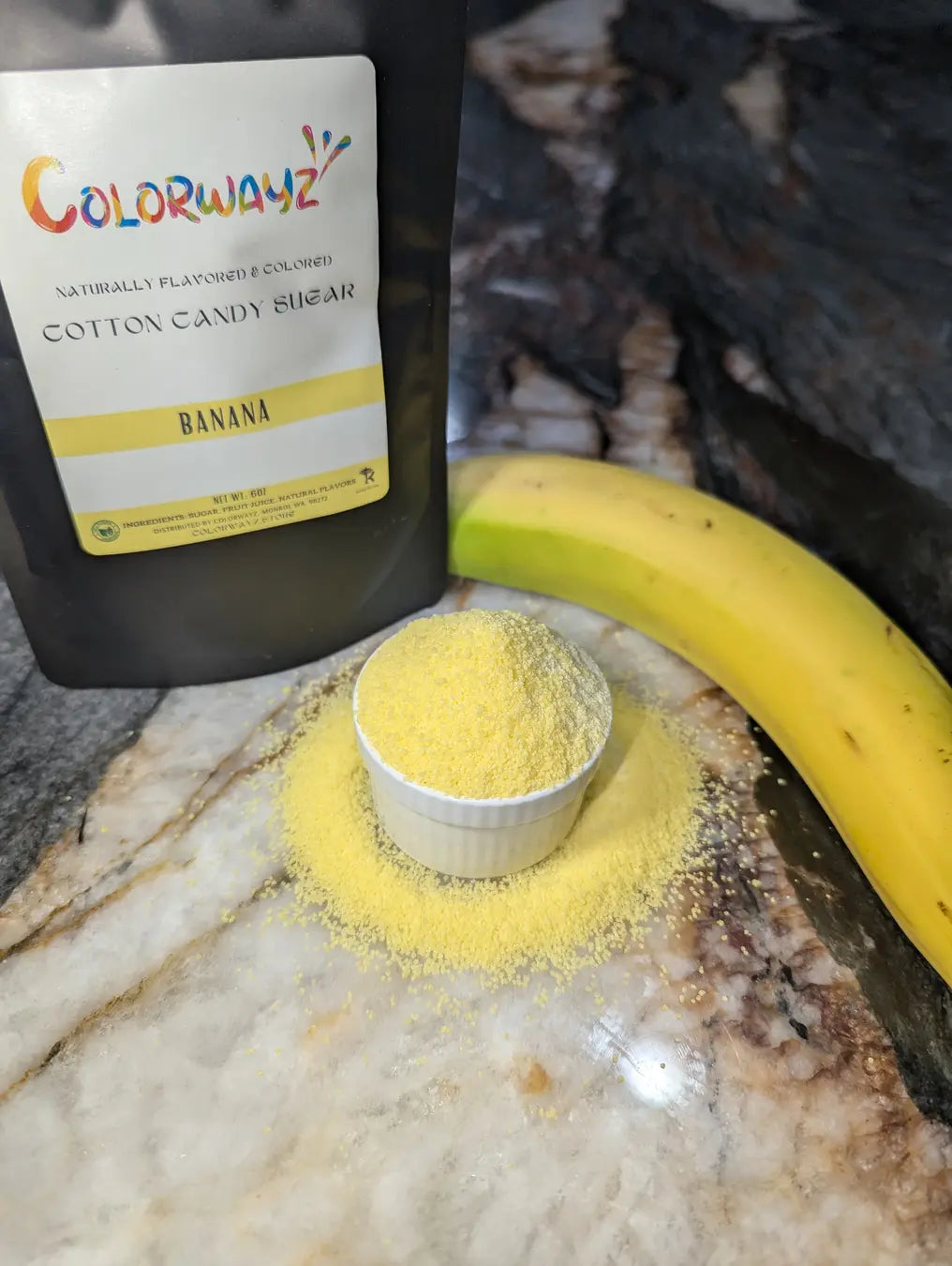 Colorwayz natural banana cotton candy floss sugar - dye free