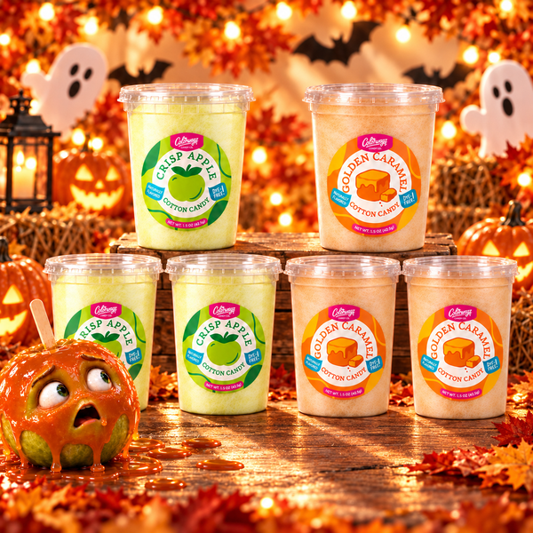Caramel Apple Tub 6-Pack: Dye-Free Ready-to-Eat Cotton Candy (6 x 1.5oz)