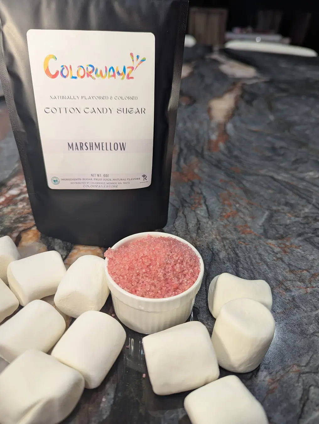 Colorwayz natural marshmallow cotton candy floss sugar - dye free