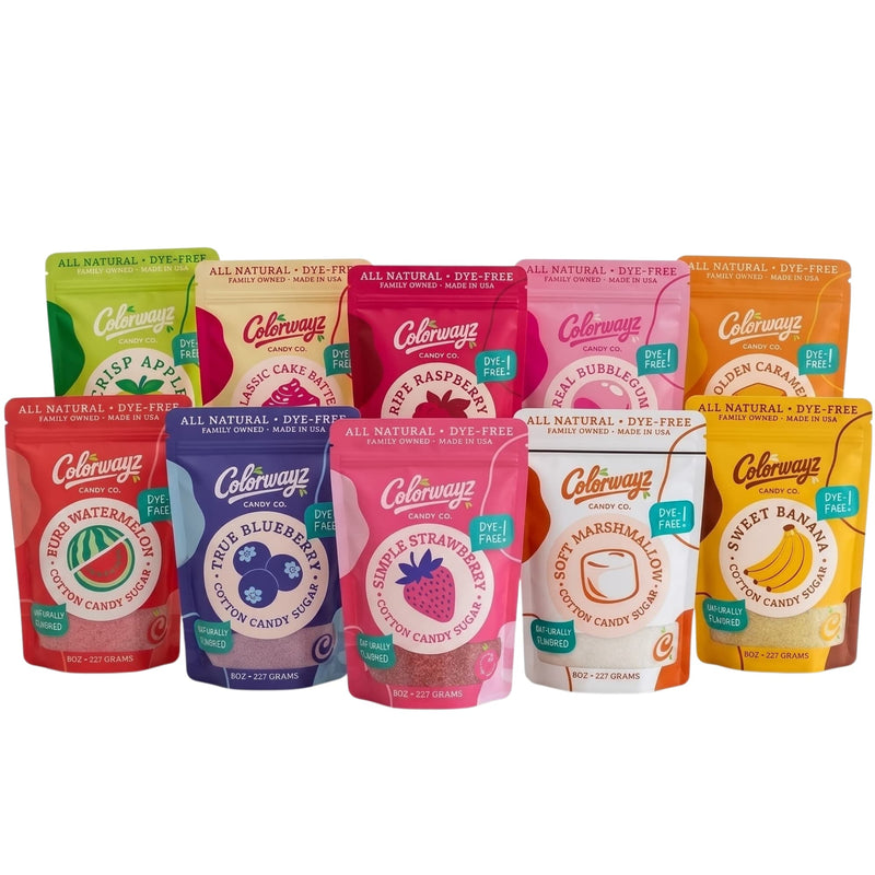 Cotton candy sugar bags for home machines at Colorwayz Candy