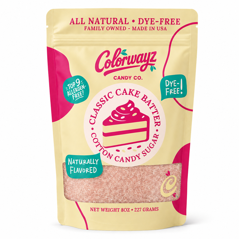 Dye-free cake batter cotton candy sugar 8oz pouch — Colorwayz
