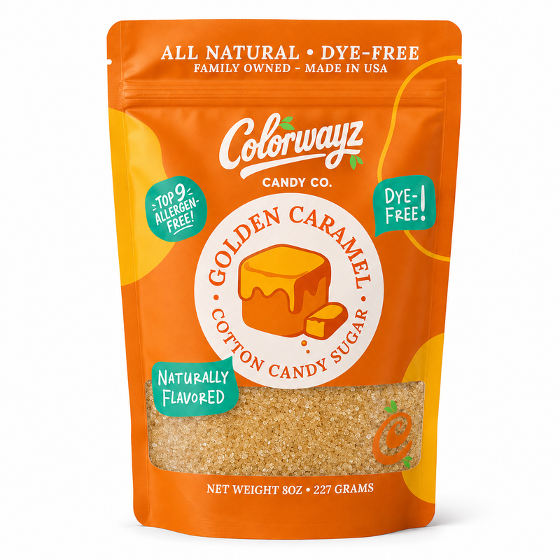 Dye-free caramel cotton candy sugar 8oz pouch — Colorwayz