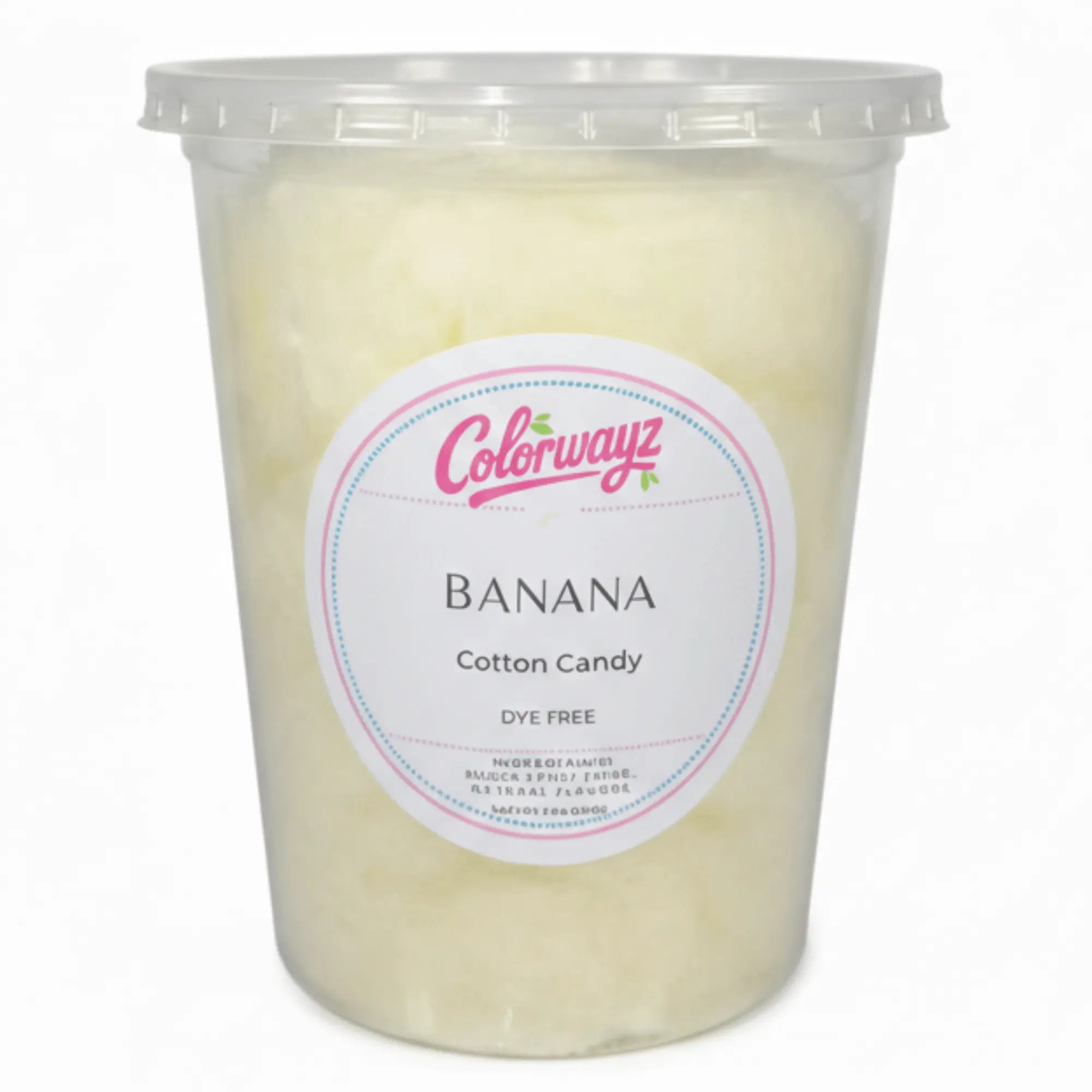 Colorwayz Banana cotton candy, dye-free cotton candy with light yellow color and natural banana flavor
