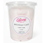 Colorwayz Birthday Cake cotton candy, dye-free cotton candy with sweet cake flavor in clear container
