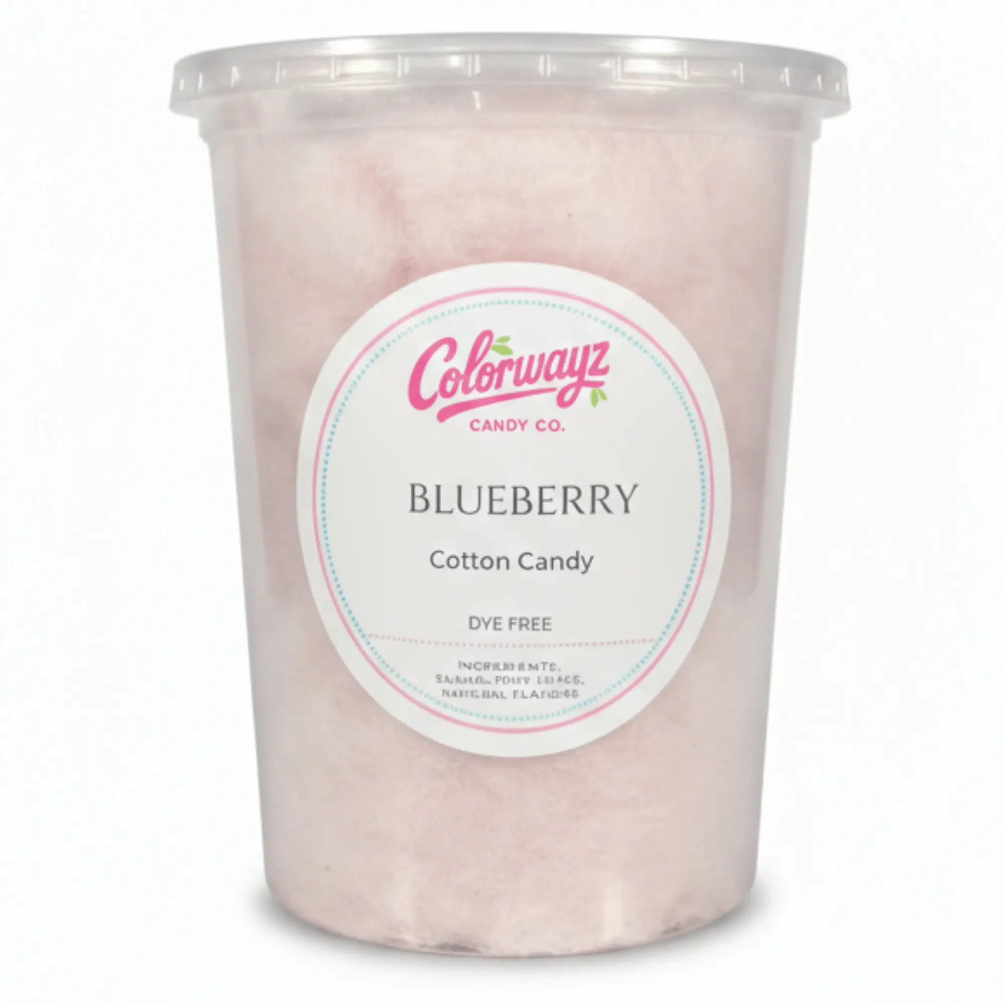 Colorwayz Blueberry cotton candy, dye-free cotton candy made with natural blueberry flavor