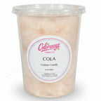 Colorwayz Cola cotton candy, dye-free cotton candy with classic cola flavor in clear tub