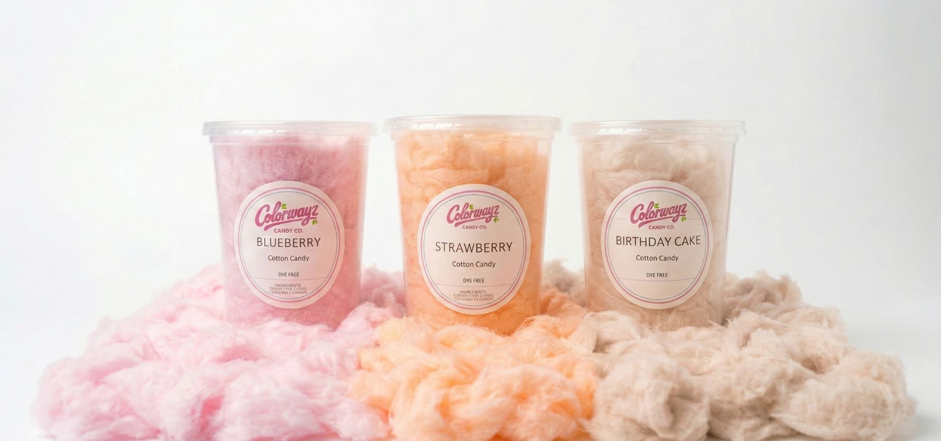 Colorwayz ready-made cotton candy tubs