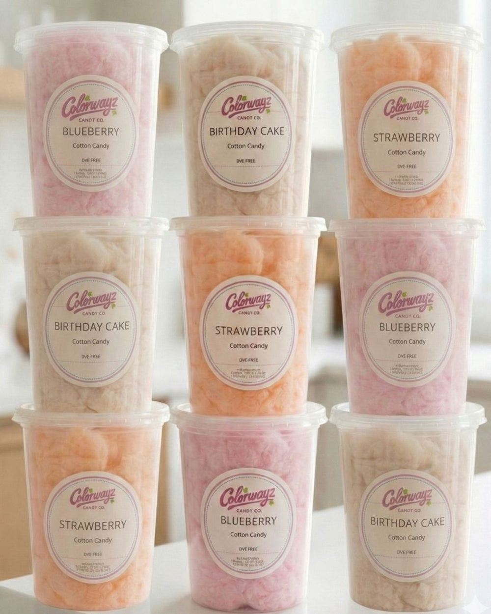 Colorwayz ready-made cotton candy tubs