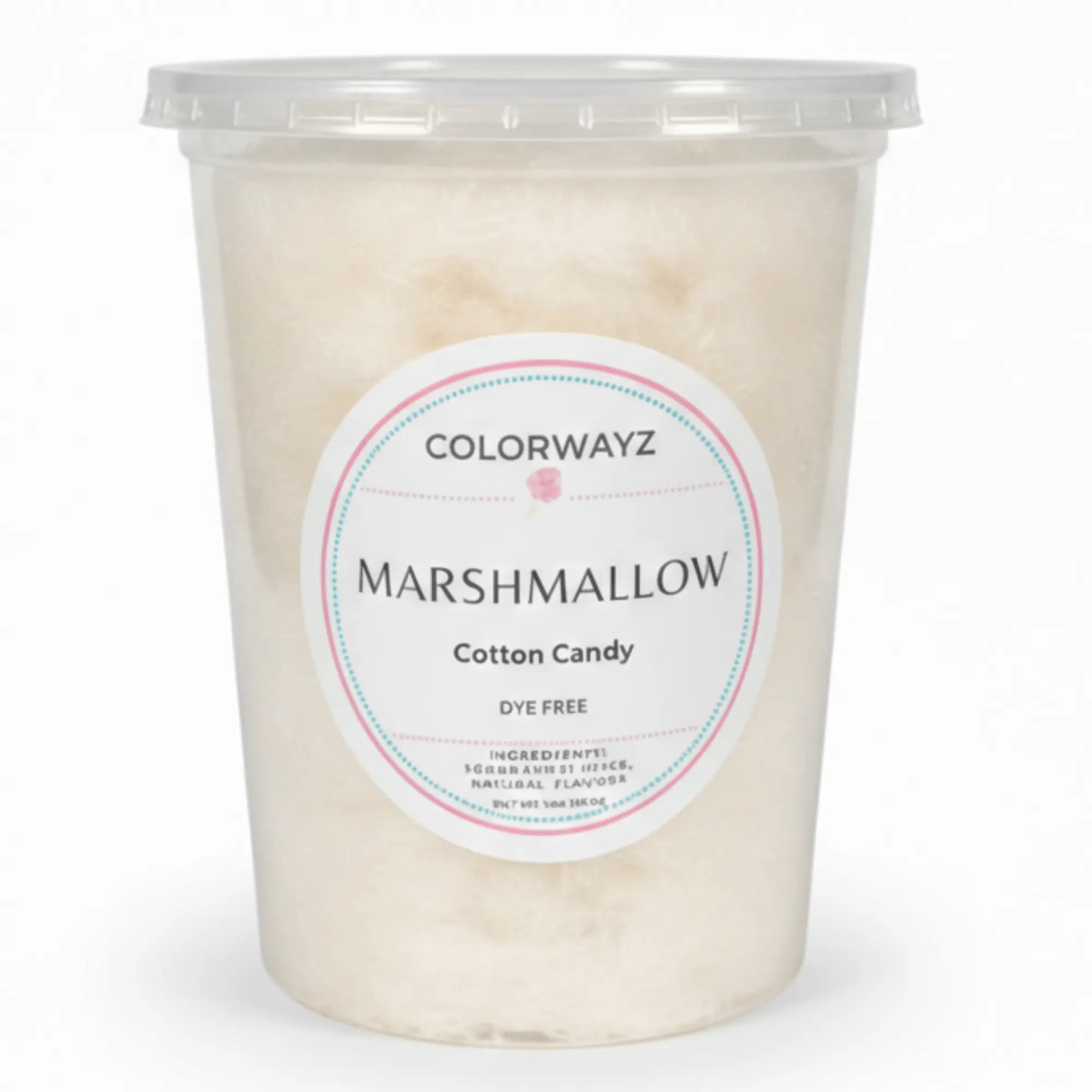 Colorwayz Marshmallow cotton candy, dye-free cotton candy made with natural marshmallow flavor