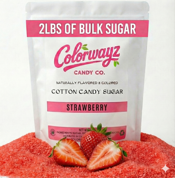 Natural Strawberry Cotton Candy Sugar – Dye-Free (2lb)