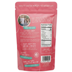 Back of Pure Watermelon cotton candy sugar 8oz bag showing ingredients, nutrition facts, and usage instructions.