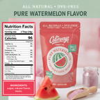 Nutrition facts and ingredients for Pure Watermelon dye-free cotton candy sugar made with natural flavors.