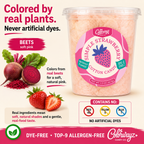 Simple Strawberry cotton candy showing beets used for its soft pink color.