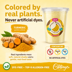 Sweet Banana cotton candy showing turmeric as the source of its yellow color.