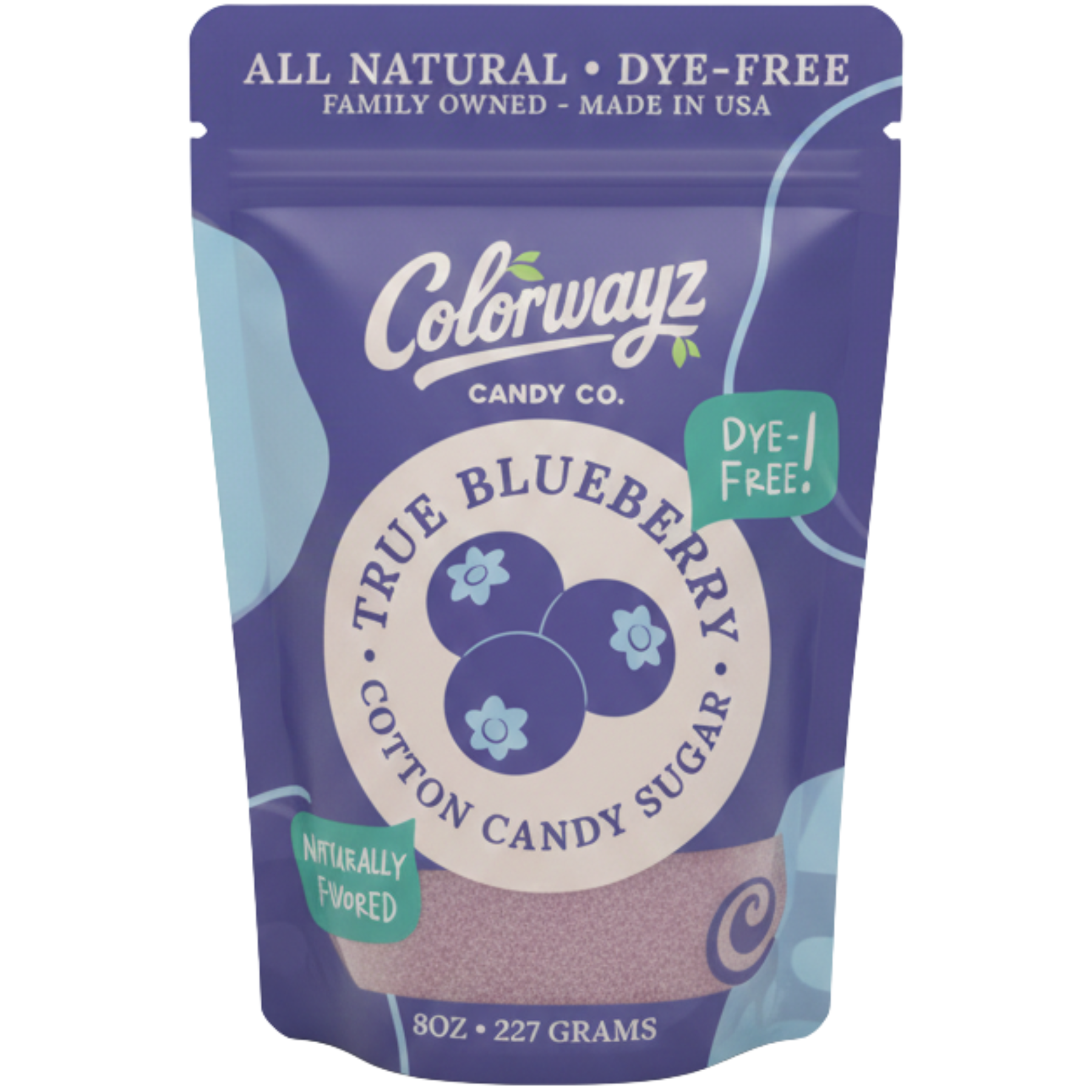 Blueberry Cotton Candy Sugar – Dye-Free (8oz)